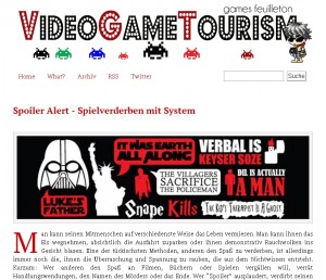 Video Game Tourism über alles, was spoilt