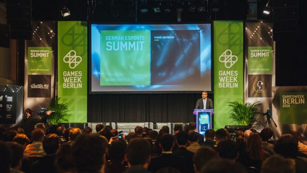 Zum zweiten Mal Teil der gamesweekberlin: Der German eSport Summit vom ESBD findet in der Kulturbrauerei statt. Bild von 2018: (c) Grzegorz Karkoszka/Booster Space